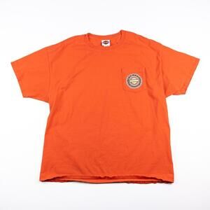 Harley Davidson 2017 Rock City Little Rock AR T Shirt Mens XL Orange Biker Tee